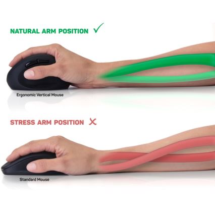 CONNECT IT CMO-2600-BK - Ergonomikus vezeték nélküli egér, 800/1200/1600 DPI, 1xAA, fekete