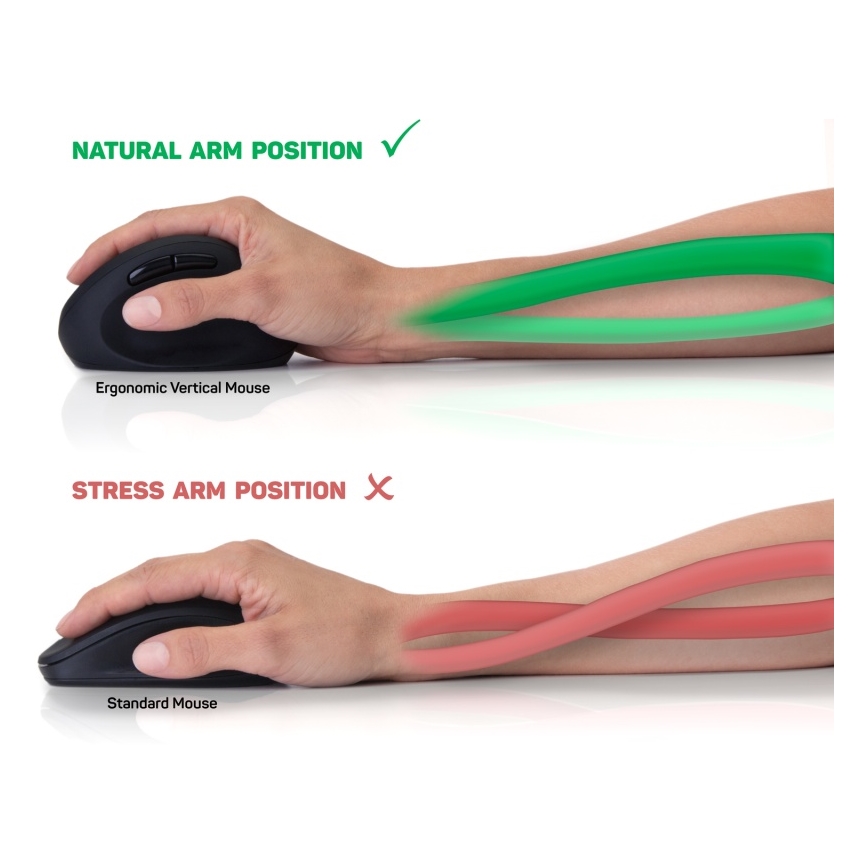 CONNECT IT CMO-2600-BK - Ergonomikus vezeték nélküli egér, 800/1200/1600 DPI, 1xAA, fekete