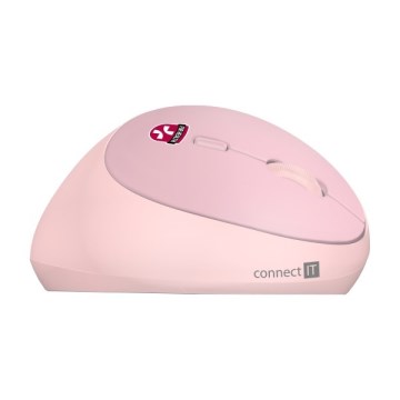 CONNECT IT CMO-2600-PK - Ergonomikus vezeték nélküli egér 800/1200/1600 DPI, 1xAA, rózsaszín