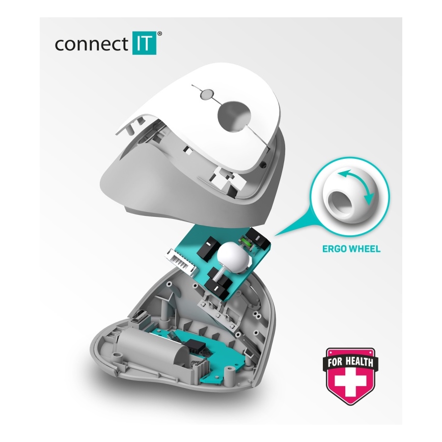 CONNECT IT CMO-2700-BK - Ergonomikus vezeték nélküli egér 800/1200/1600 DPI 1xAA fekete