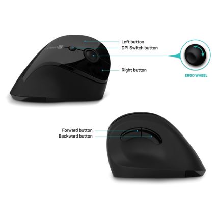 CONNECT IT CMO-2700-BK - Ergonomikus vezeték nélküli egér 800/1200/1600 DPI 1xAA fekete