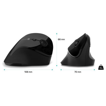 CONNECT IT CMO-2700-BK - Ergonomikus vezeték nélküli egér 800/1200/1600 DPI 1xAA fekete