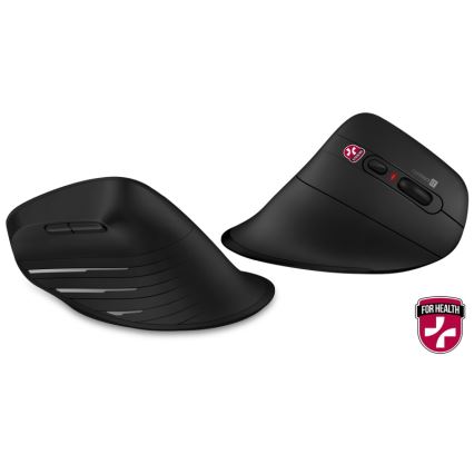 CONNECT IT CMO-2880-BK - Verti TriMode ergonomikus vezeték nélküli egér 1000/1600/2400 DPI 2xAAA fekete
