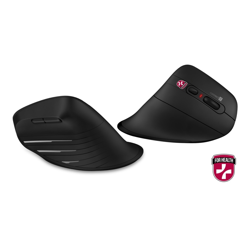 CONNECT IT CMO-2880-BK - Verti TriMode ergonomikus vezeték nélküli egér 1000/1600/2400 DPI 2xAAA fekete