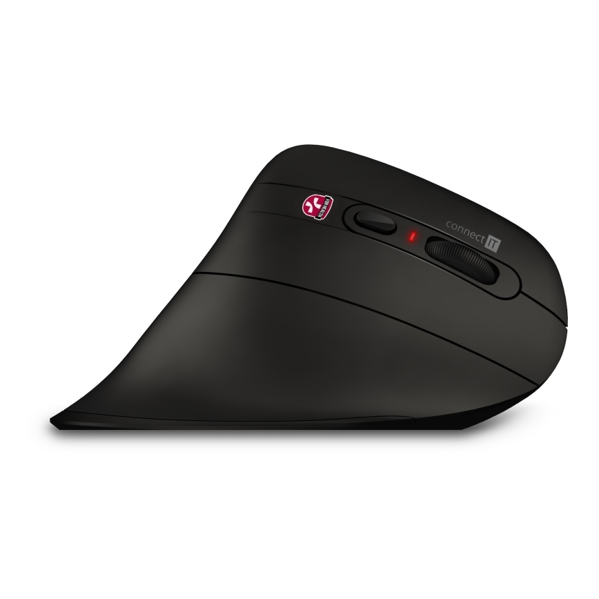 CONNECT IT CMO-2880-BK - Verti TriMode ergonomikus vezeték nélküli egér 1000/1600/2400 DPI 2xAAA fekete