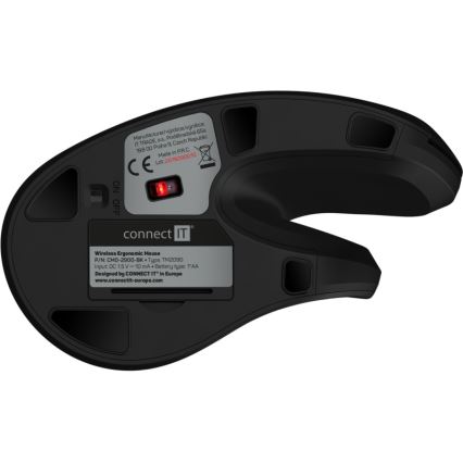CONNECT IT CMO-2900-BK - Ergonomikus vezeték nélküli egér 800/1200/1600 DPI 1xAA fekete