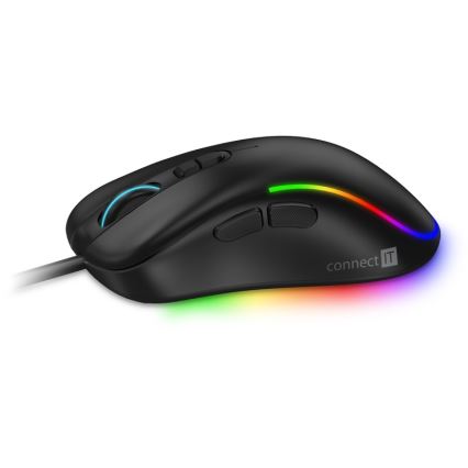 CONNECT IT CMO-3589-BK - LED RGB Vezetékes gamer egér 200-7200 DPI fekete