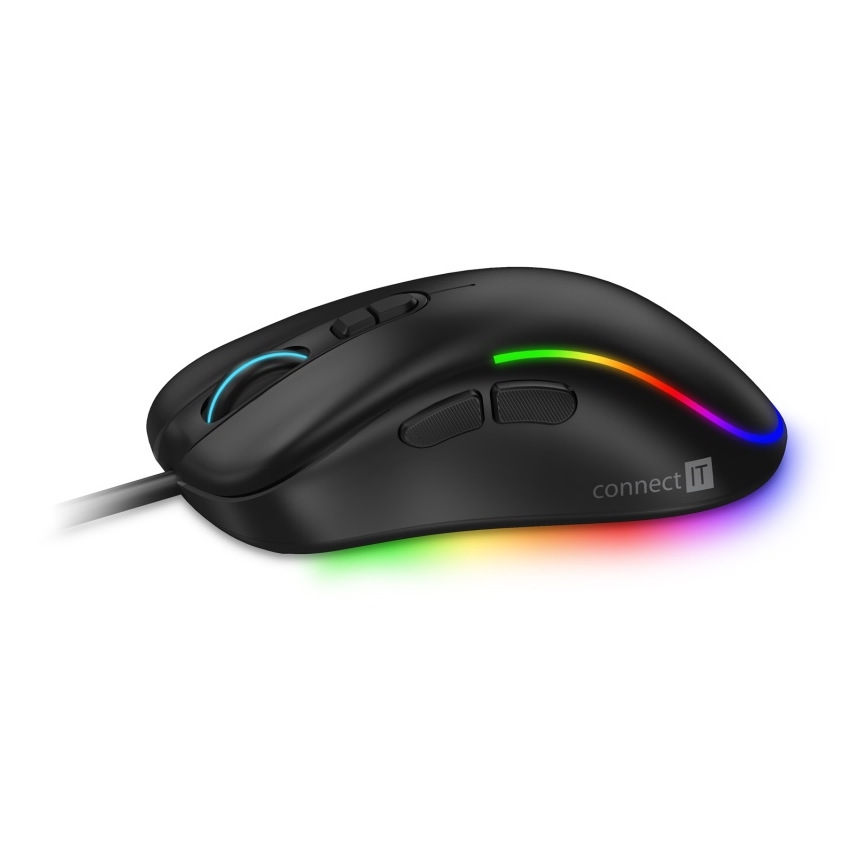 CONNECT IT CMO-3589-BK - LED RGB Vezetékes gamer egér 200-7200 DPI fekete