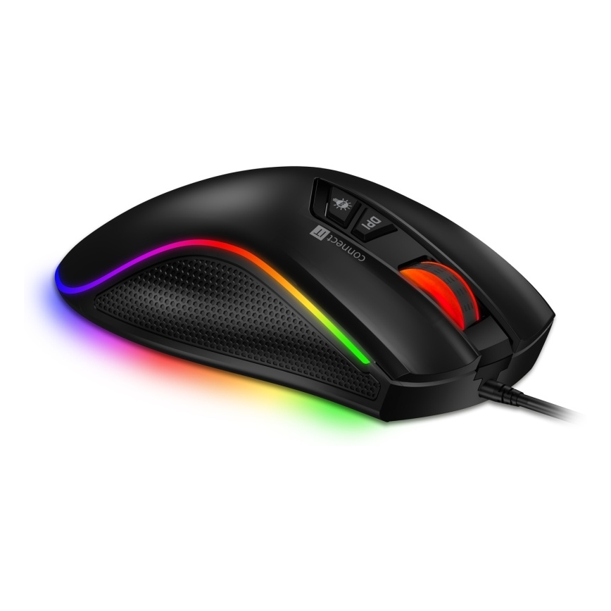 CONNECT IT CMO-3591-BK - Vezetékes RGB LED gamer egér 500-7200 DPI fekete