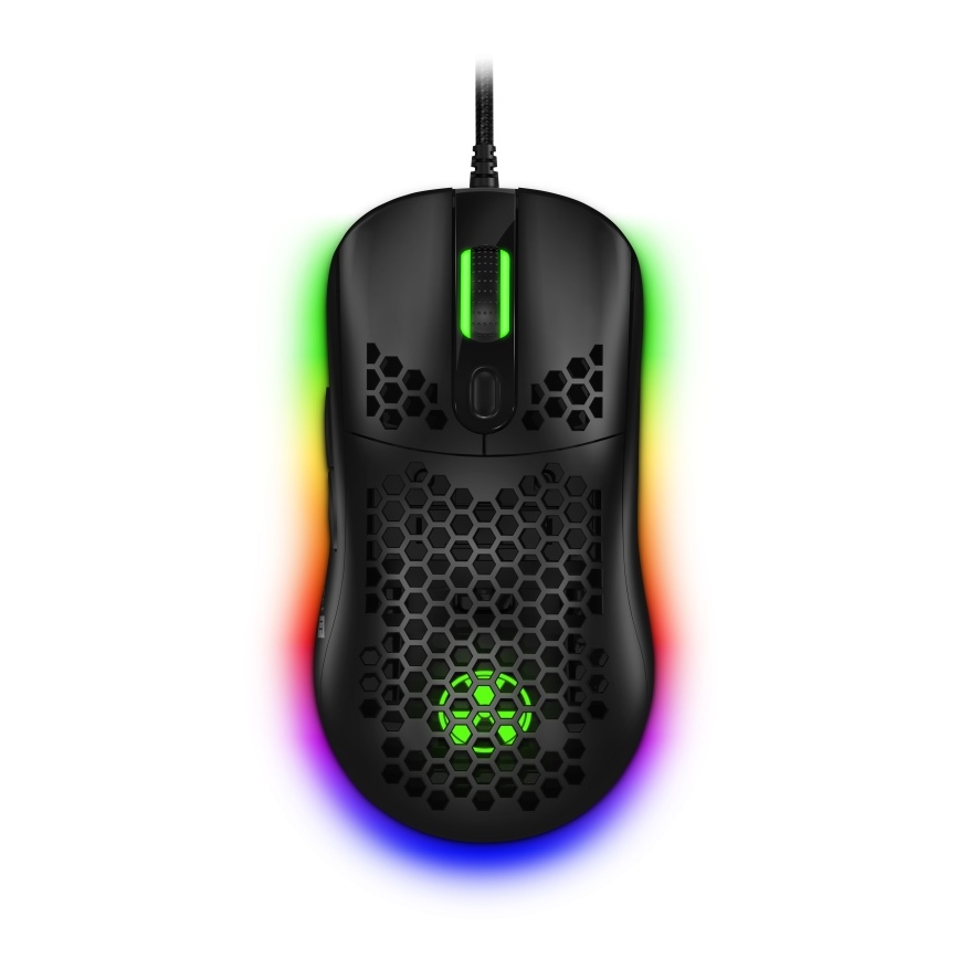 CONNECT IT CMO-5511-BK - Vezetékes RGB LED gamer egér 200-12800 DPI fekete