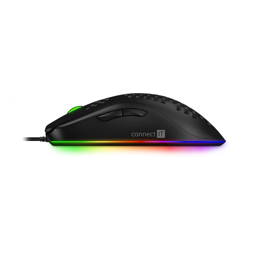 CONNECT IT CMO-5511-BK - Vezetékes RGB LED gamer egér 200-12800 DPI fekete