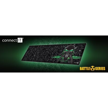 CONNECT IT CMP-1110-LG - Billentyűzet- és egéralátét 88,6x24,5 cm fekete/zöld
