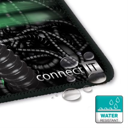 CONNECT IT CMP-1110-LG - Billentyűzet- és egéralátét 88,6x24,5 cm fekete/zöld