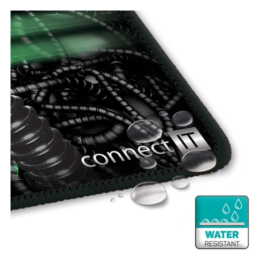 CONNECT IT CMP-1110-LG - Billentyűzet- és egéralátét 88,6x24,5 cm fekete/zöld