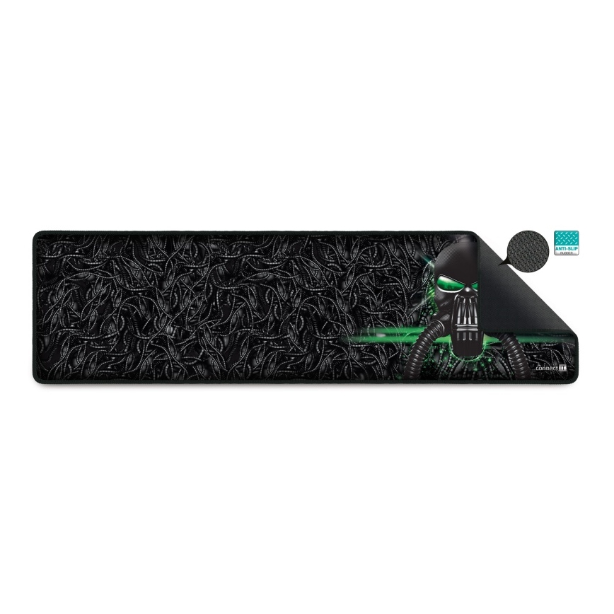 CONNECT IT CMP-1110-LG - Billentyűzet- és egéralátét 88,6x24,5 cm fekete/zöld