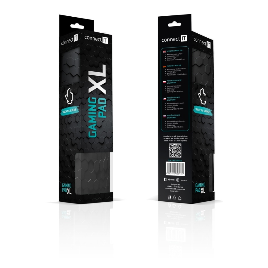 CONNECT IT CMP-2000-XL - Alátét billentyűzethez és egér 79,5x34,5 cm fekete