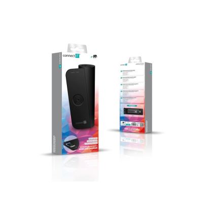CONNECT IT CMP-2500-LG - Alátét billentyűzethez és egér -val Qi Vezeték nélküli töltés 80x30 cm fekete