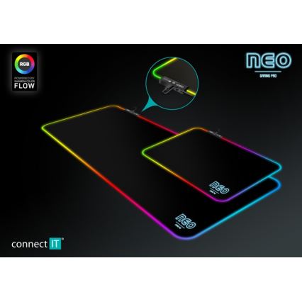 CONNECT IT CMP-3100-SM - LED RGB Gamer egérpad 32x24,5 cm fekete