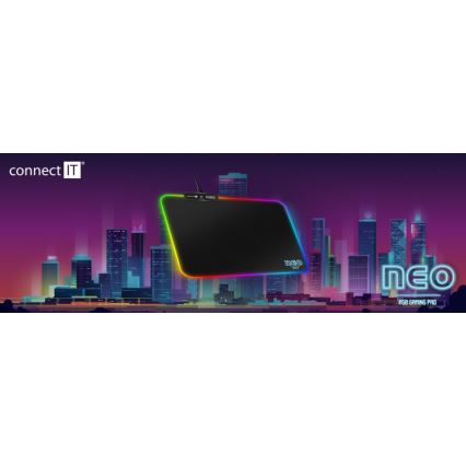 CONNECT IT CMP-3100-SM - LED RGB Gamer egérpad 32x24,5 cm fekete