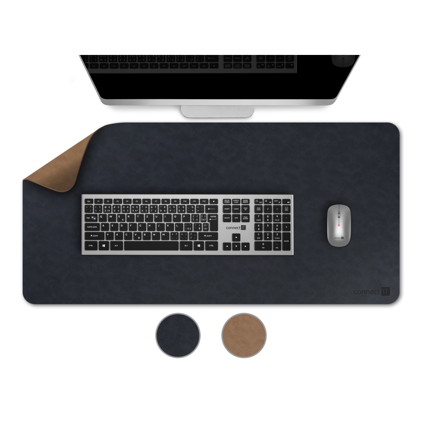CONNECT IT CMP-4040-LG - Kétoldalú billentyűzet- és egérpad 90x40 cm kék/barna