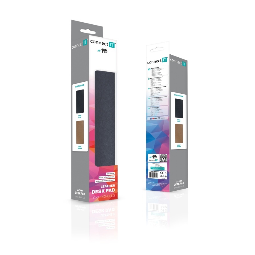 CONNECT IT CMP-4040-LG - Kétoldalú billentyűzet- és egérpad 90x40 cm kék/barna