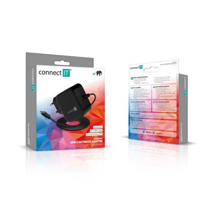 CONNECT IT CNP-1660-BK - Univerzális USB-C 67W tápegység laptopokhoz