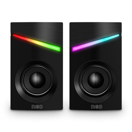 CONNECT IT CSP-1100-BK - KÉSZLET 2x LED RGB Gamer hangszóró 6W/5V fekete