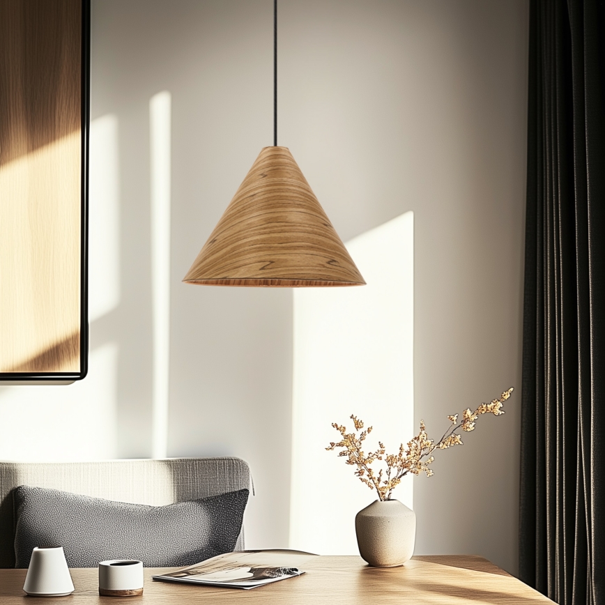 CONO kábeles függőlámpa 1xE27/40W/230V tölgyfurnér