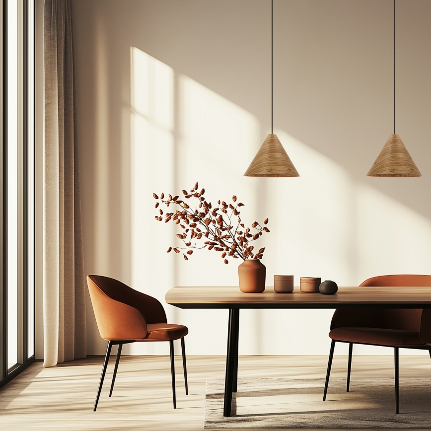 CONO kábeles függőlámpa 1xE27/40W/230V tölgyfurnér