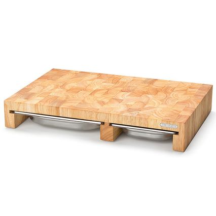 Continenta C4028 - Készlet 1x Konyhai vágódeszka 50x32,5 cm + 3x gumifa tál