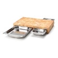 Continenta C4028 - Készlet 1x Konyhai vágódeszka 50x32,5 cm + 3x gumifa tál