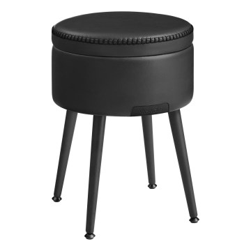 CORE bőr puff fekete