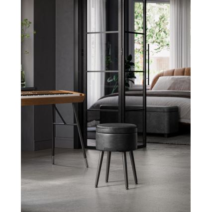 CORE bőr puff fekete