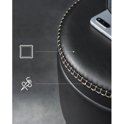 CORE bőr puff fekete