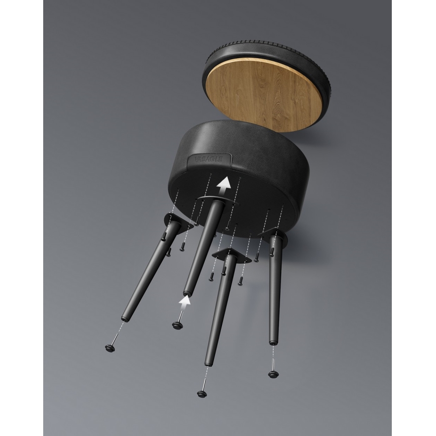 CORE bőr puff fekete