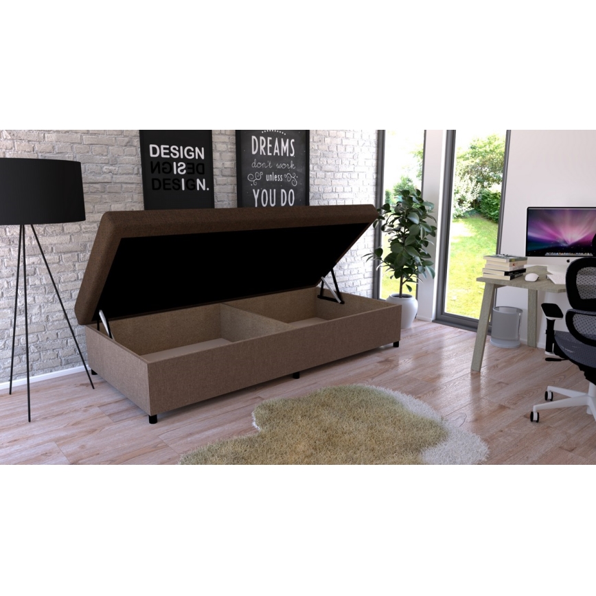 CORY kárpitozott heverő tárolóval 80x200 barna