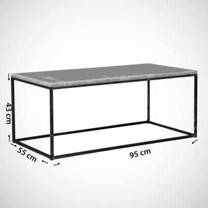 COSCO dohányzóasztal 43x95 cm barna/fekete