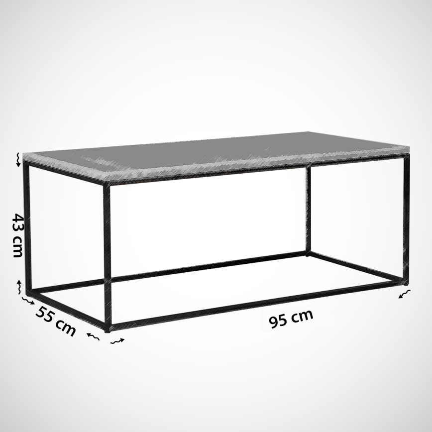 COSCO dohányzóasztal 43x95 cm barna/fekete