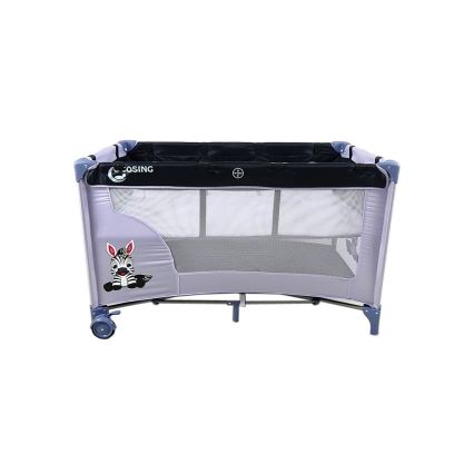 COSING - Utazóágy állítható pozíciókkal ADAM Zebra Grey