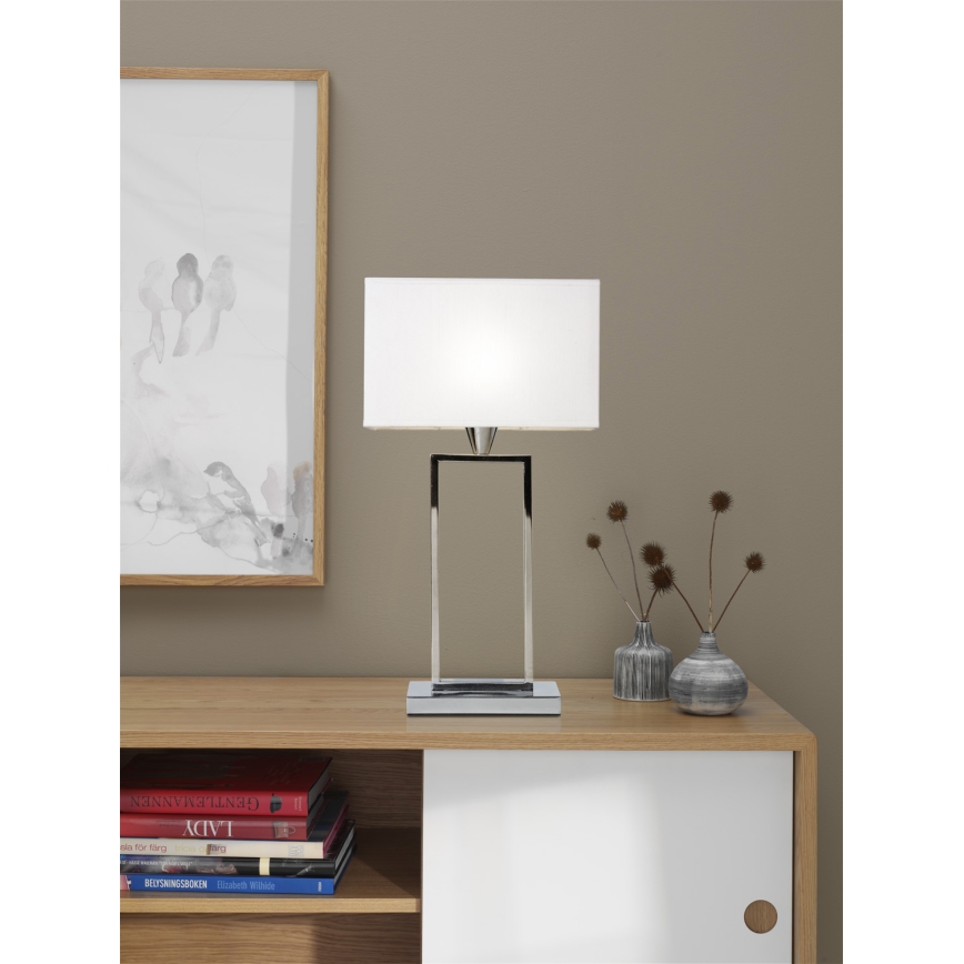 Cottex - Asztali lámpa KENSINGTON 1xE14/40W/230V ezüst