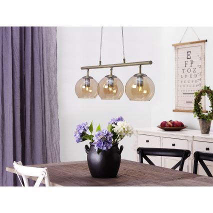 Cottex - CAPELLA kábeles függeszték 3xE14/40W/230V füstszínű/barna
