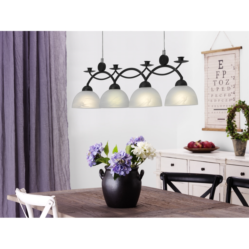 Cottex - Kábelre függesztett csillár FLORENS 4xE14/40W/230V