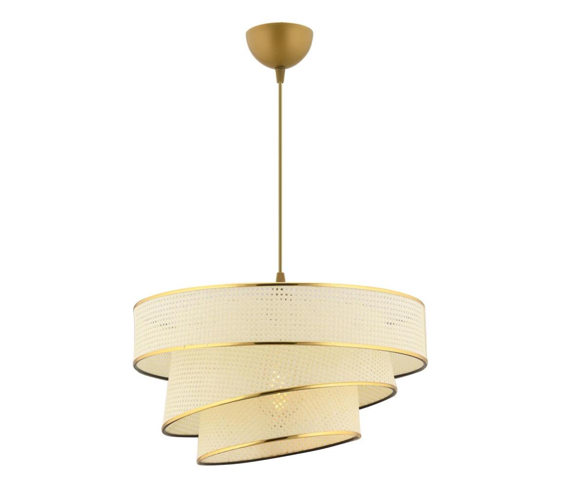 COUPER csillár kábellel 1xE27/60W/230V fehér/arany 390FLH2428