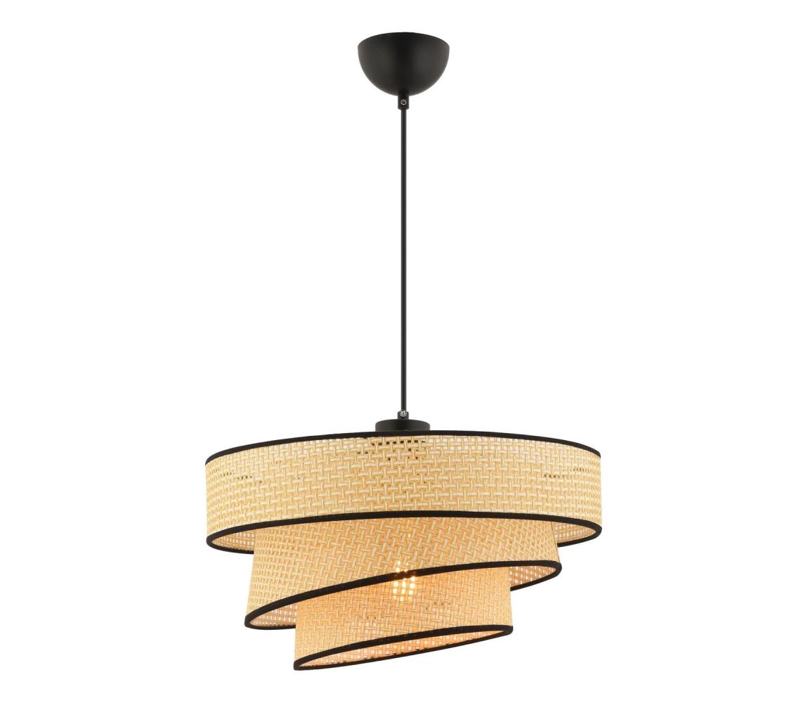 COUPER kábelre szerelt függőlámpa 1xE27/60W/230V bézs/fekete 390FLH2418