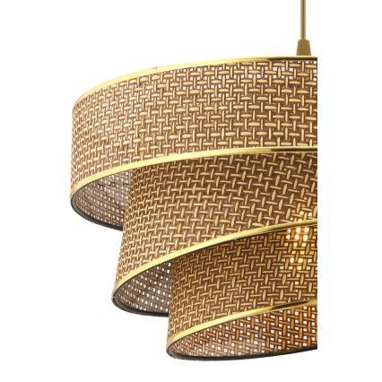 COUPER zsinóros csillár 1xE27/60W/230V barna/arany