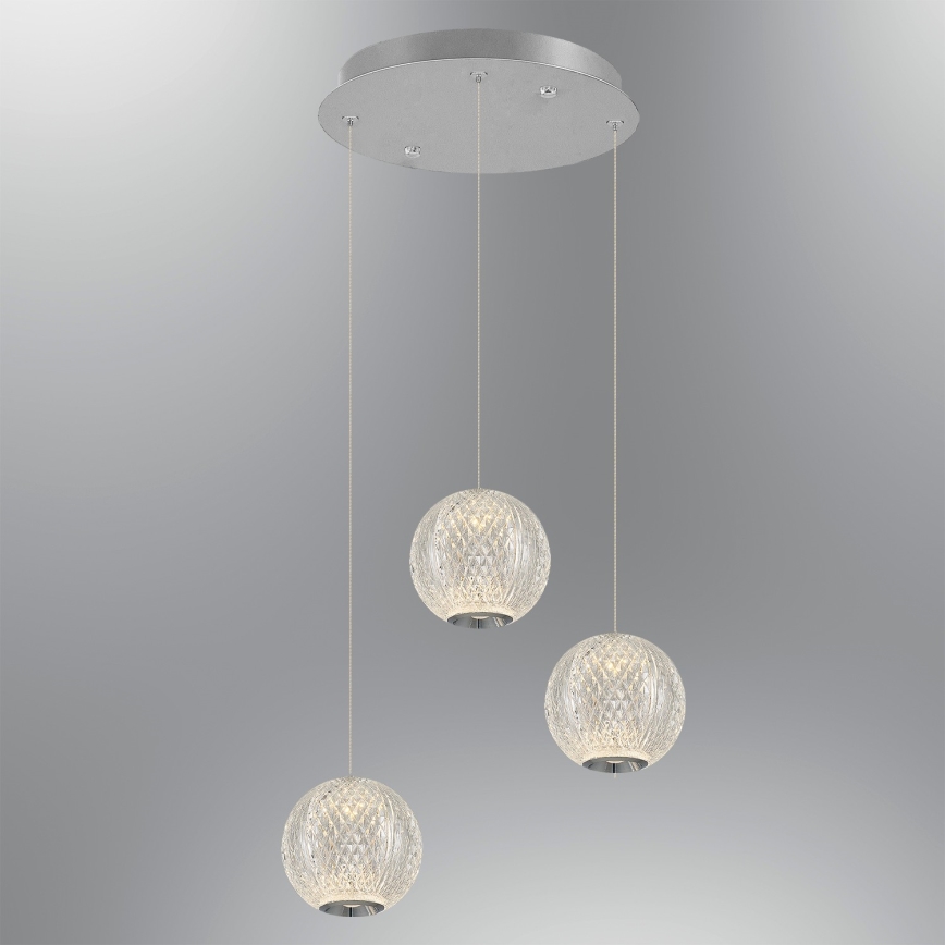 CREMONA kábeles LED csillár 3xLED/5W/230V 3000K matt króm