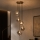 CRISTAL kábeles csillár, 5x E14/15W/230V, sárgaréz/füstös fekete