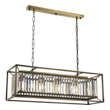 CRYSTALLINE láncos csillár 4xE27/6W/230V, bronz színű