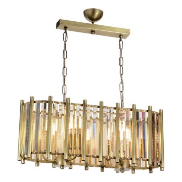 CRYSTALLINE láncos csillár 6xE14/40W/230V sárgaréz