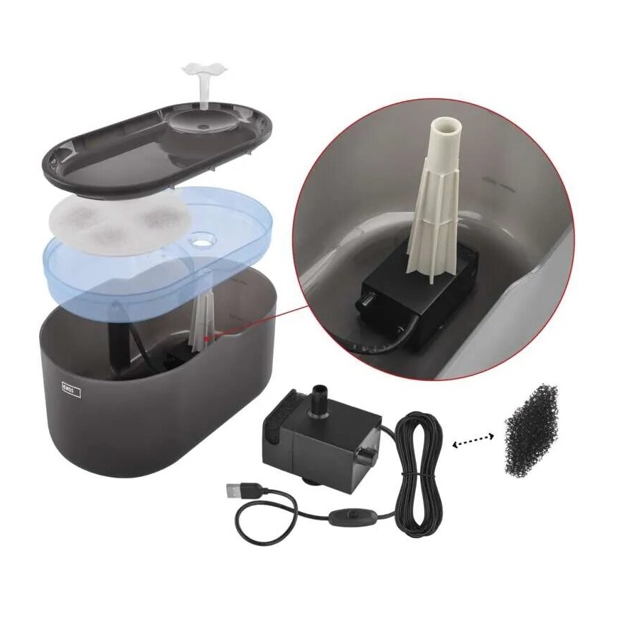 Csere vízszivattyú intelligens itatókhoz fekete